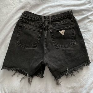 Guess black cut off shorts